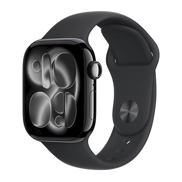 Apple Watch Series 11 42mm Aluminum Jet Black Case Black Sport Band S/M